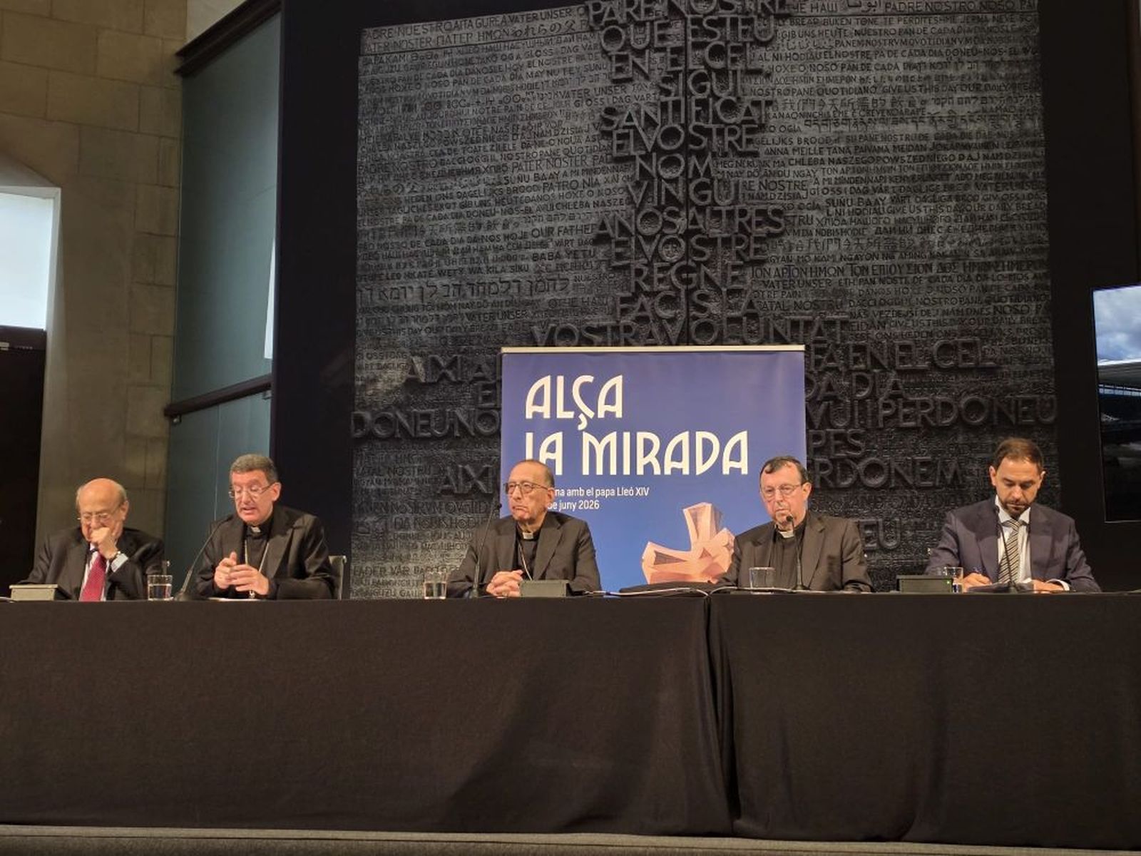 Rueda de prensa en la Sagrada Familia.