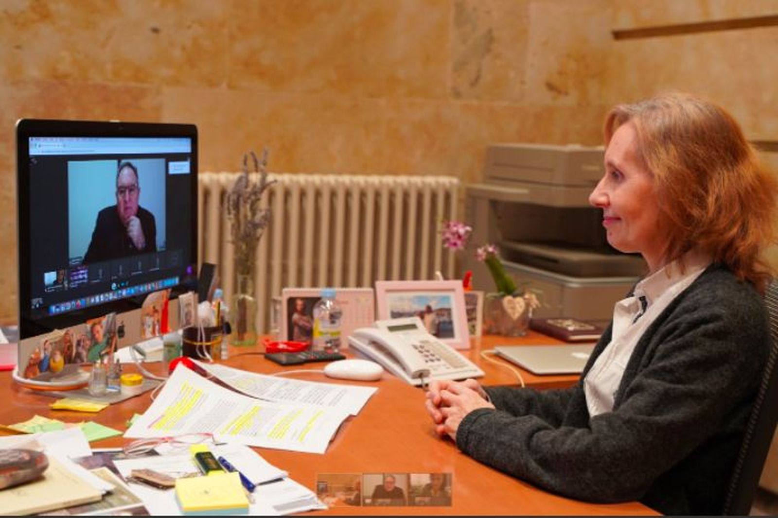 La rectora de la UPSA, con el obispo Mazuelos