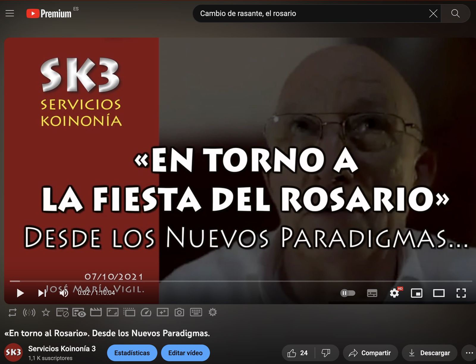 Cambiando de rasante, sobre el rosario