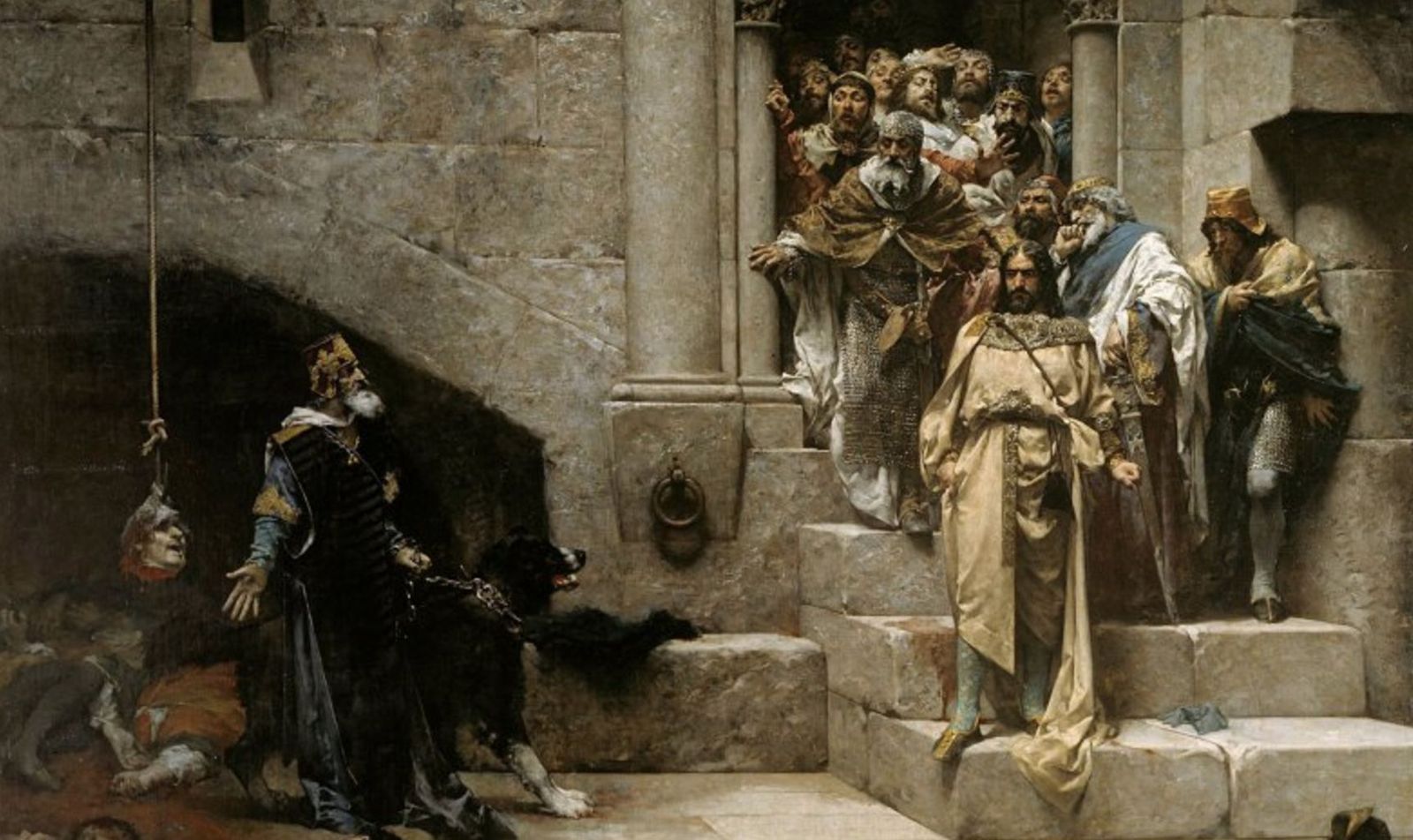 Detalle de "La campana de Huesca", José Casado del Alisal