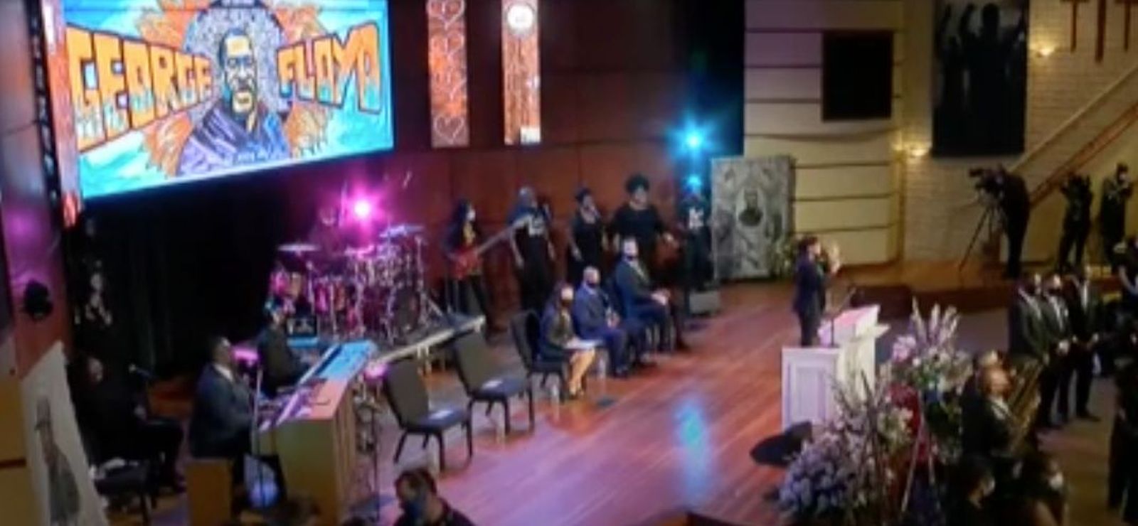 Altar de la iglesia donde se ha celebrado el primer funeral de George Floyd