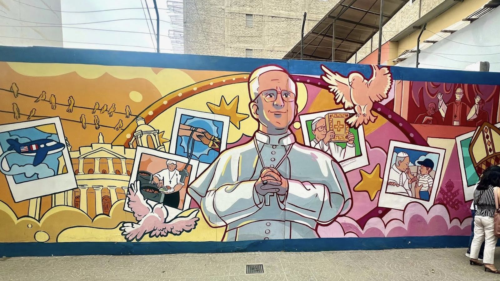 Mural del Papa en Chiclayo