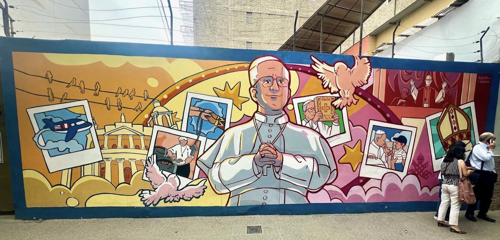 Mural del Papa en Chiclayo