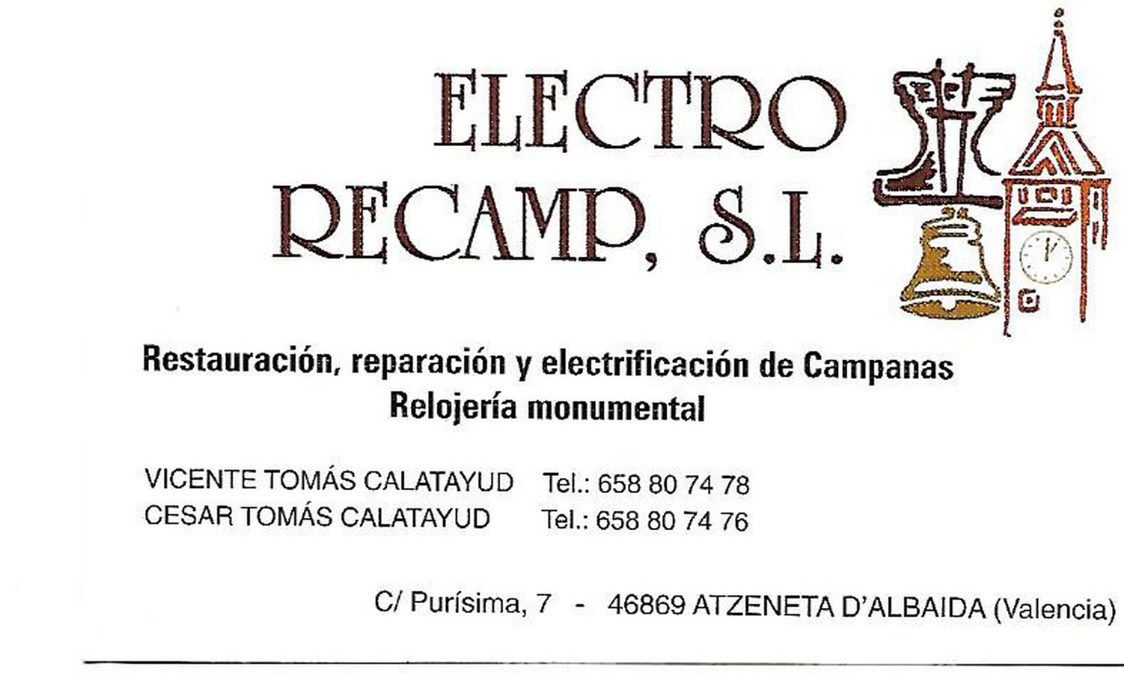 Tarjeta de visita Electro Recam