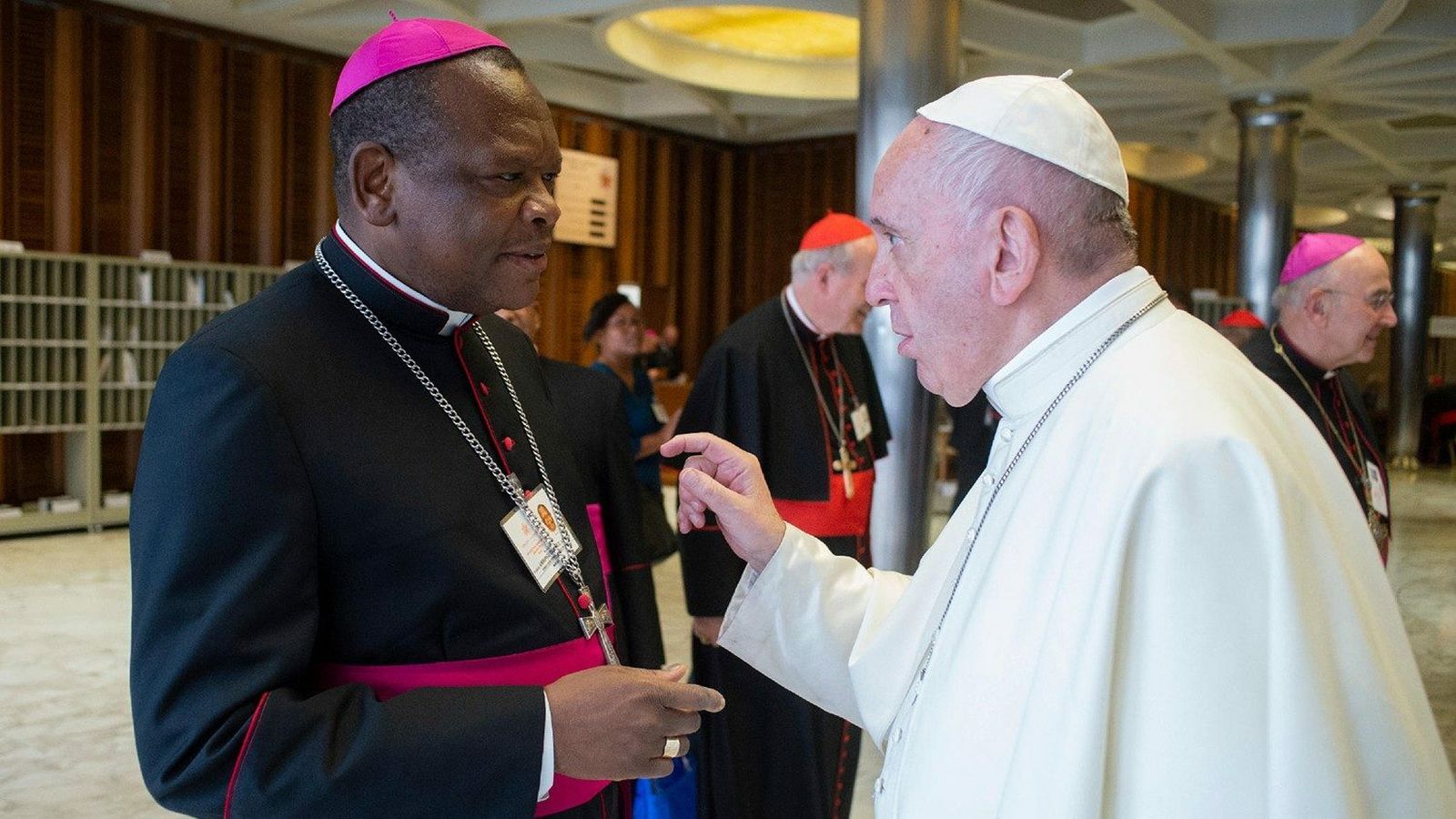 Fridolin Ambongo, con el Papa