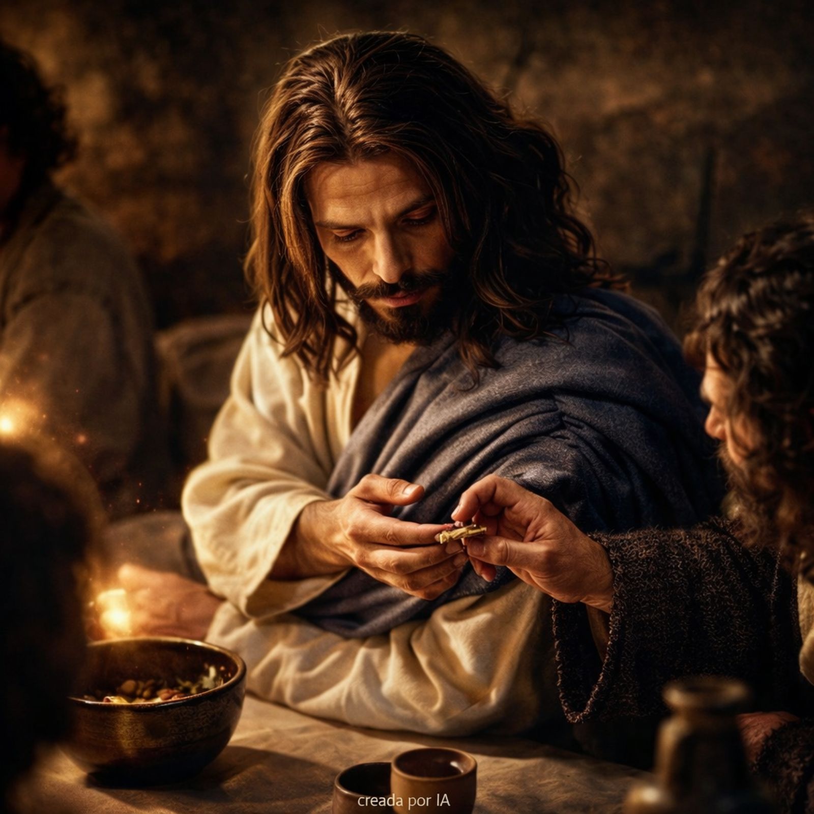 Jesús da pan a Judas