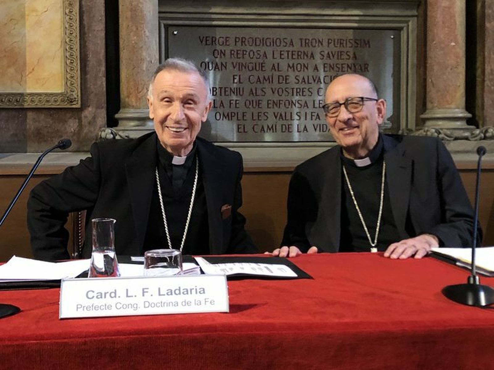 Los cardenales Omella y Ladaria, en Barcelona