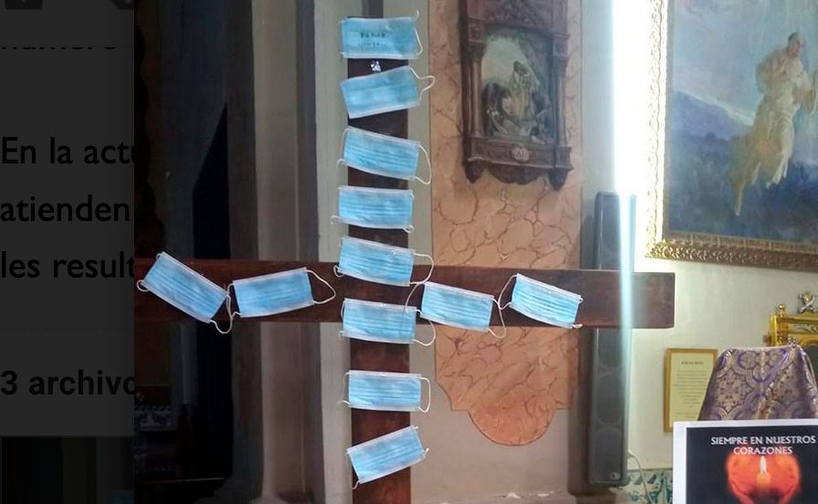 La cruz de las mascarillas