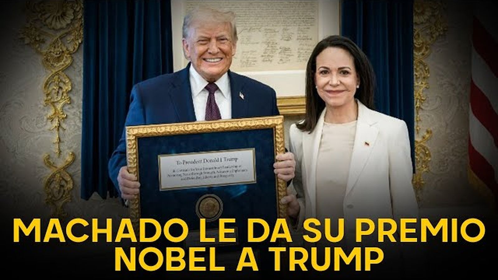 Corina Machado le da su premio Nobel a Trump