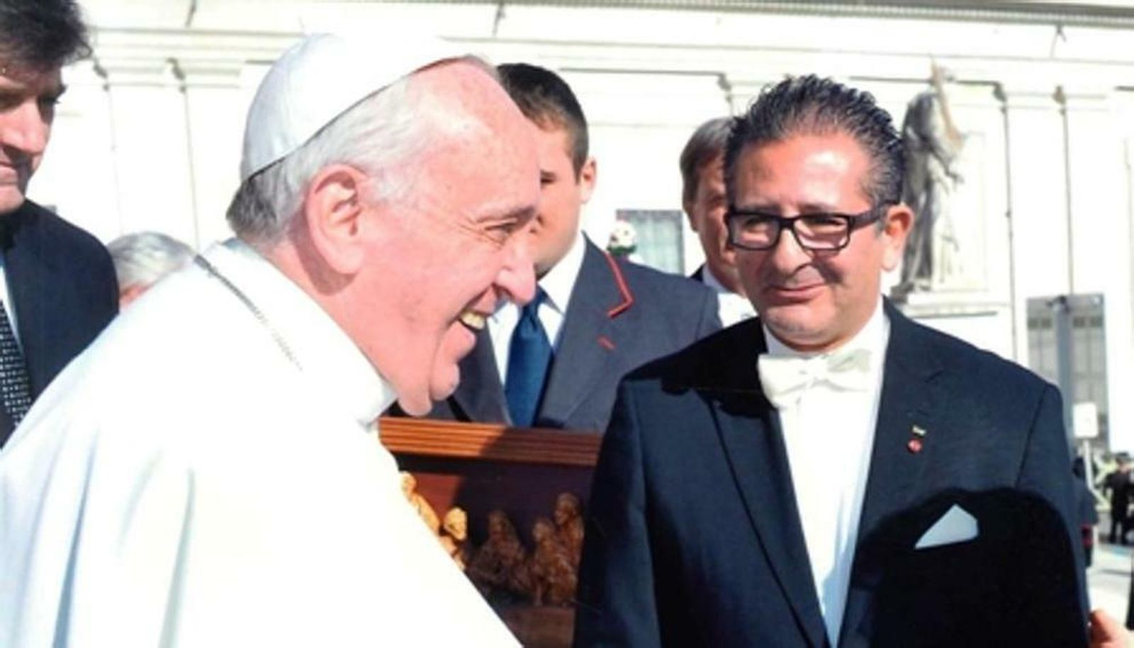 El embajador de Palestina ante la Santa Sede Issa Kassissieh y Francisco