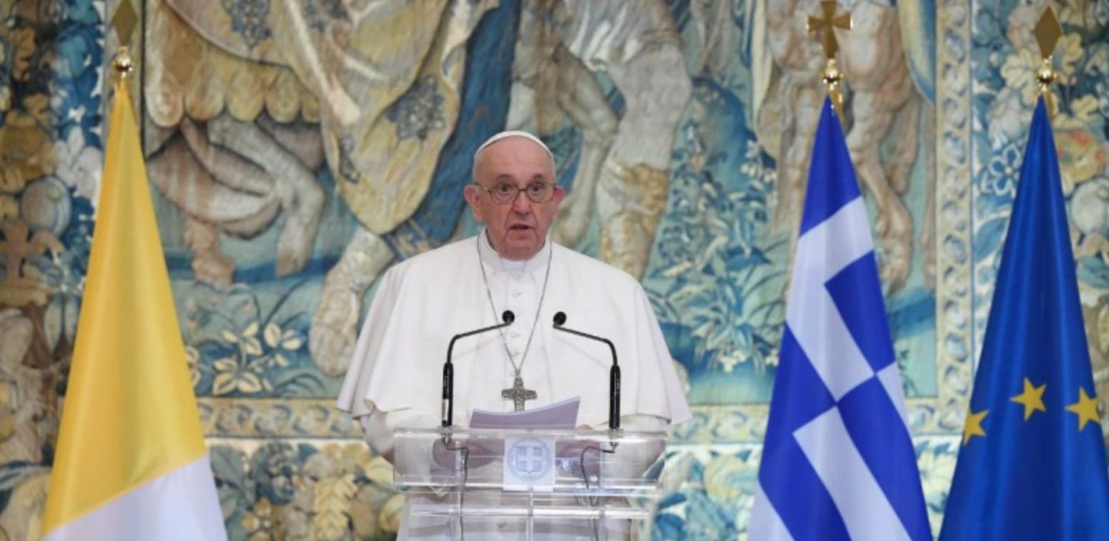 El Papa, en el palacio real de Atenas