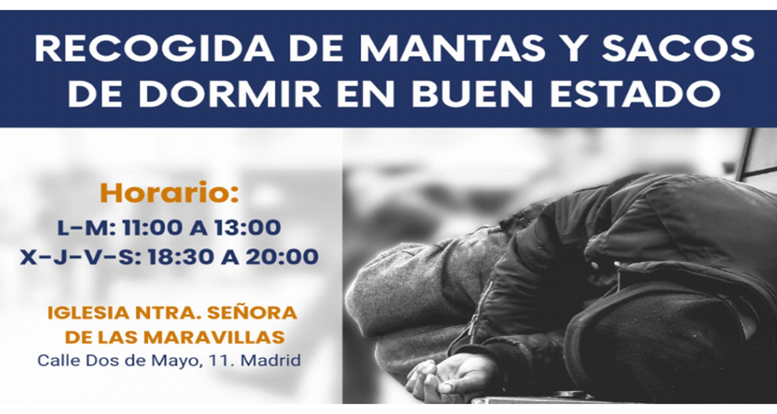 Recoge mantas y sacos de dormir organizada por la comunidad Sant Egidio