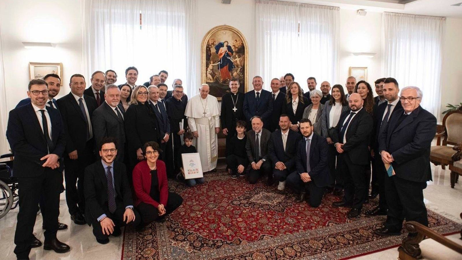 El papa, con los responsables de la Jornada Mundial de los Niños