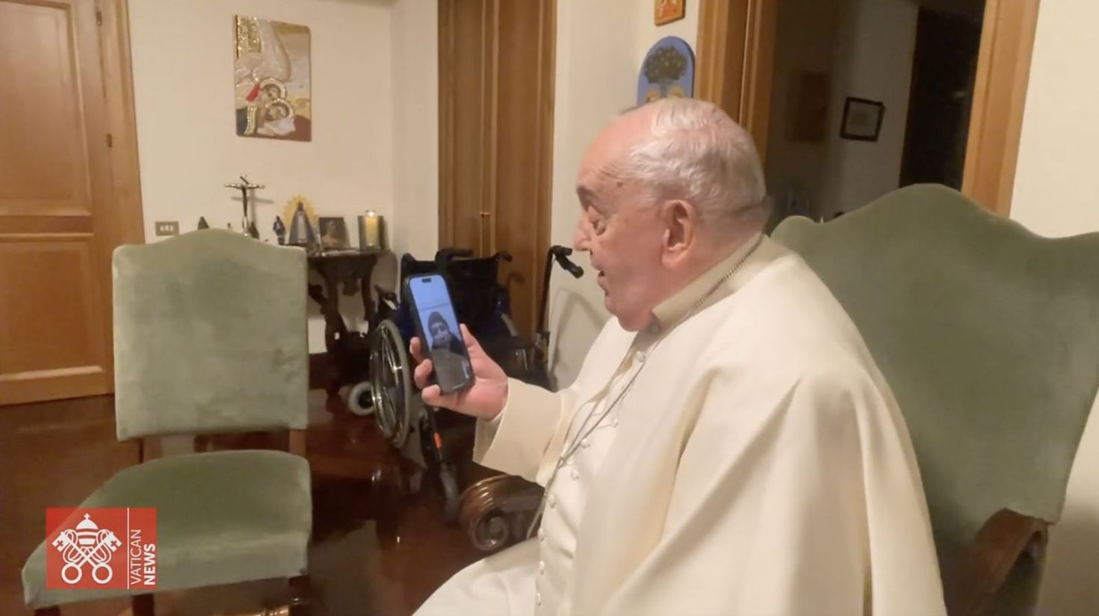 Videollamada frn¡de Francisco a la parroquia de Gaza