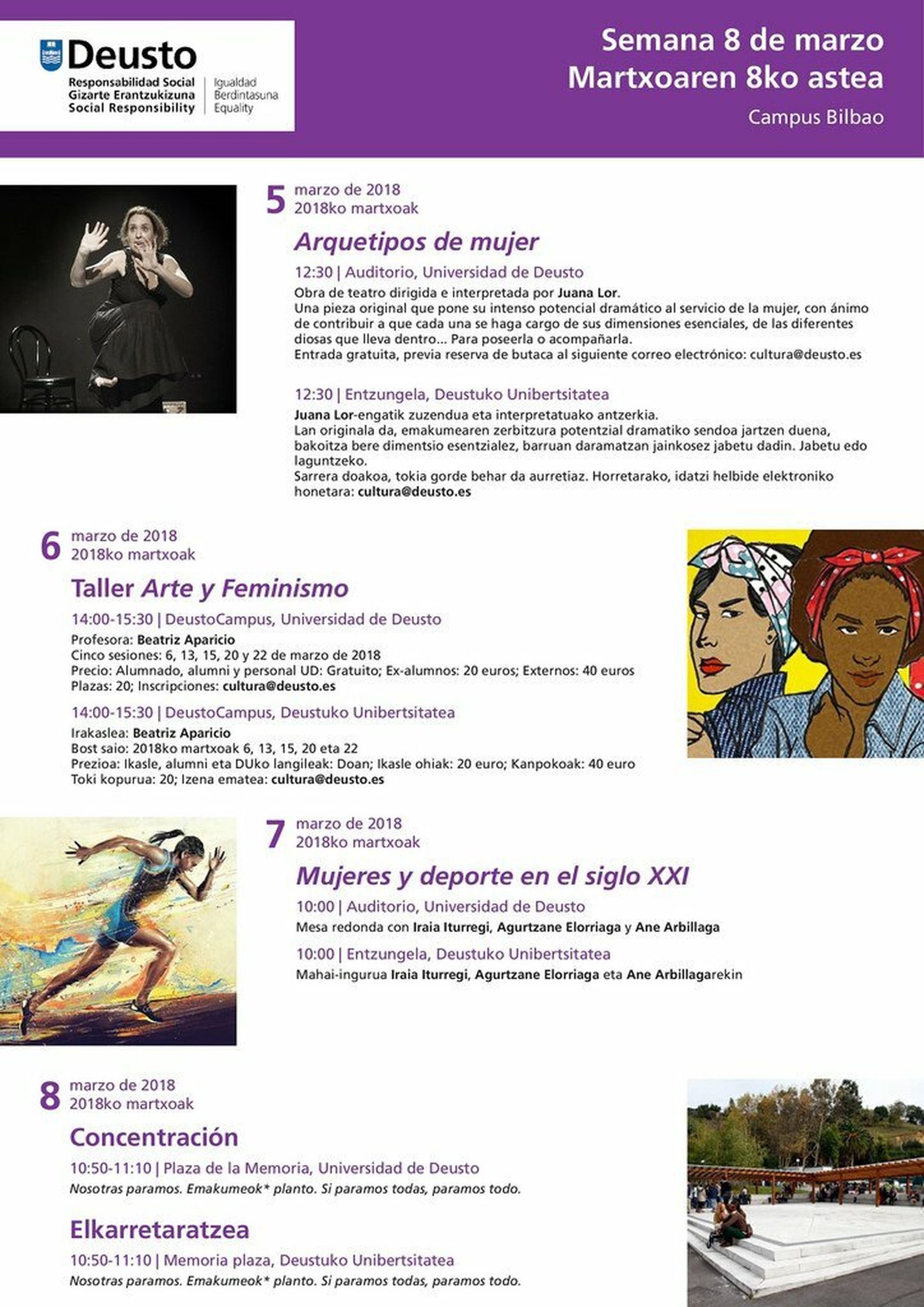 Deusto organiza la "Semana 8 de marzo"