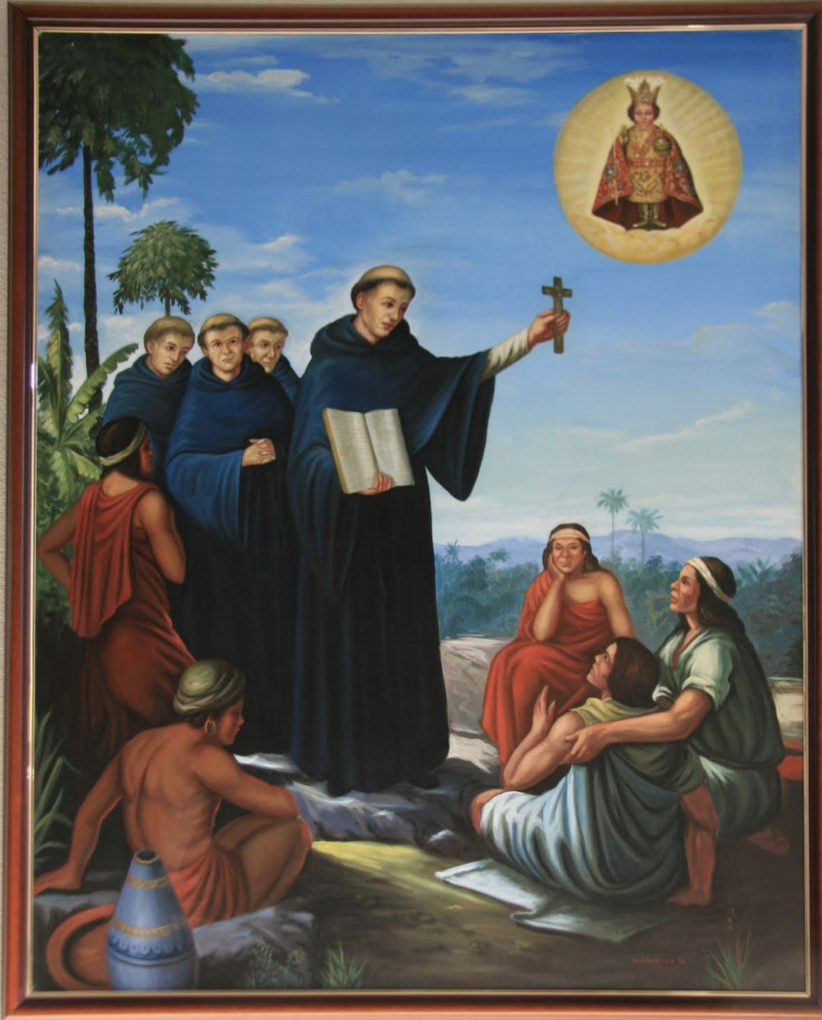 Agustinos predicando a los nativos filipinos