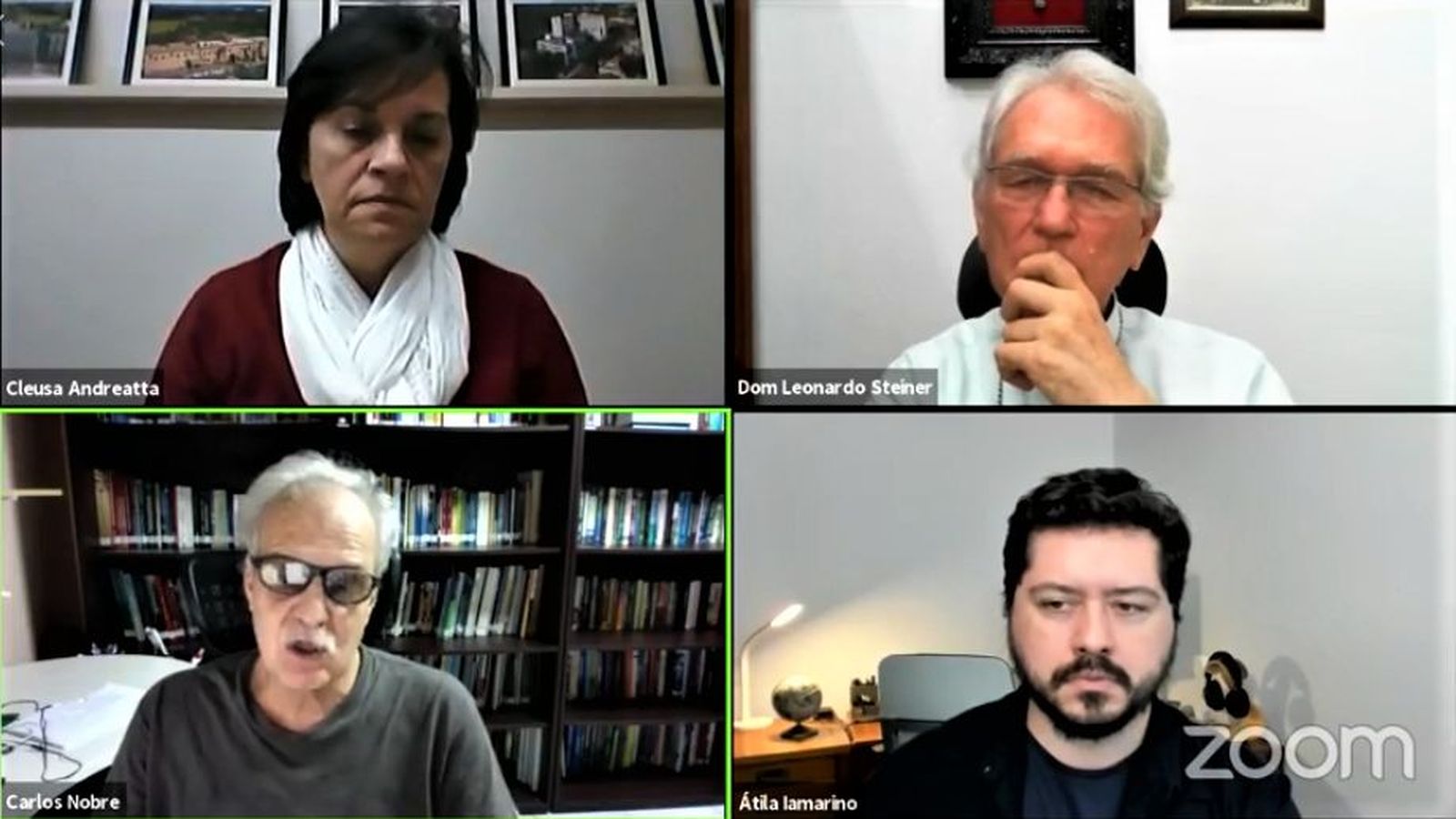 Participantes del webinair sobre ecología integral en tiempos de coronavirus y crisis climática