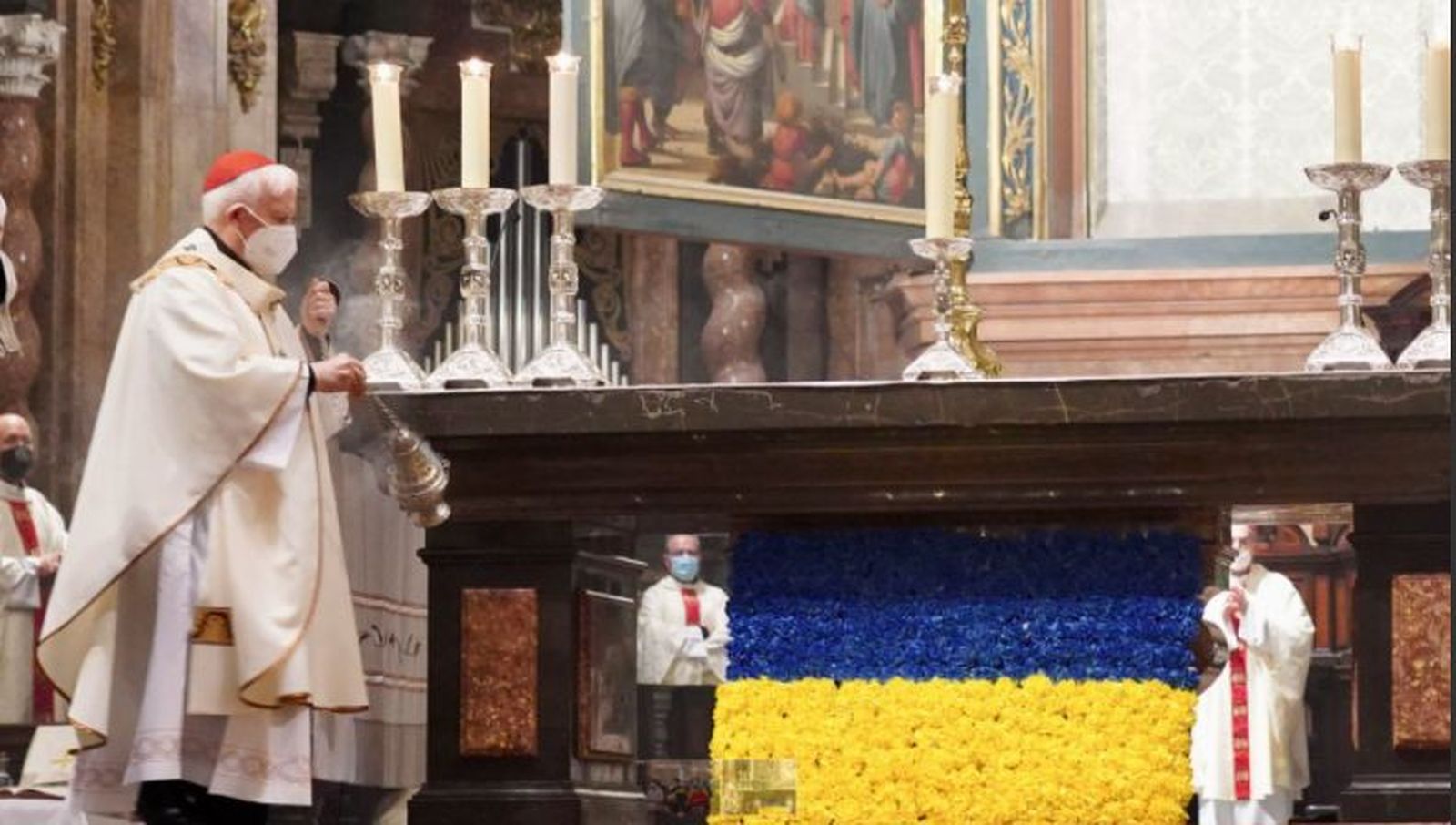 Cañizares, durante la misa por Ucrania