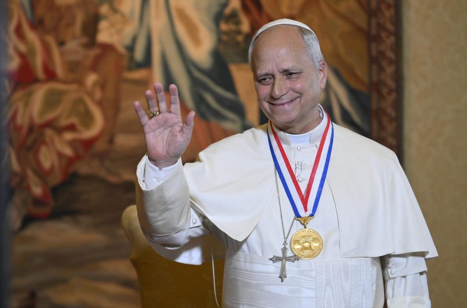 El Papa, con la "Liberty Medal" de los Estados Unidos