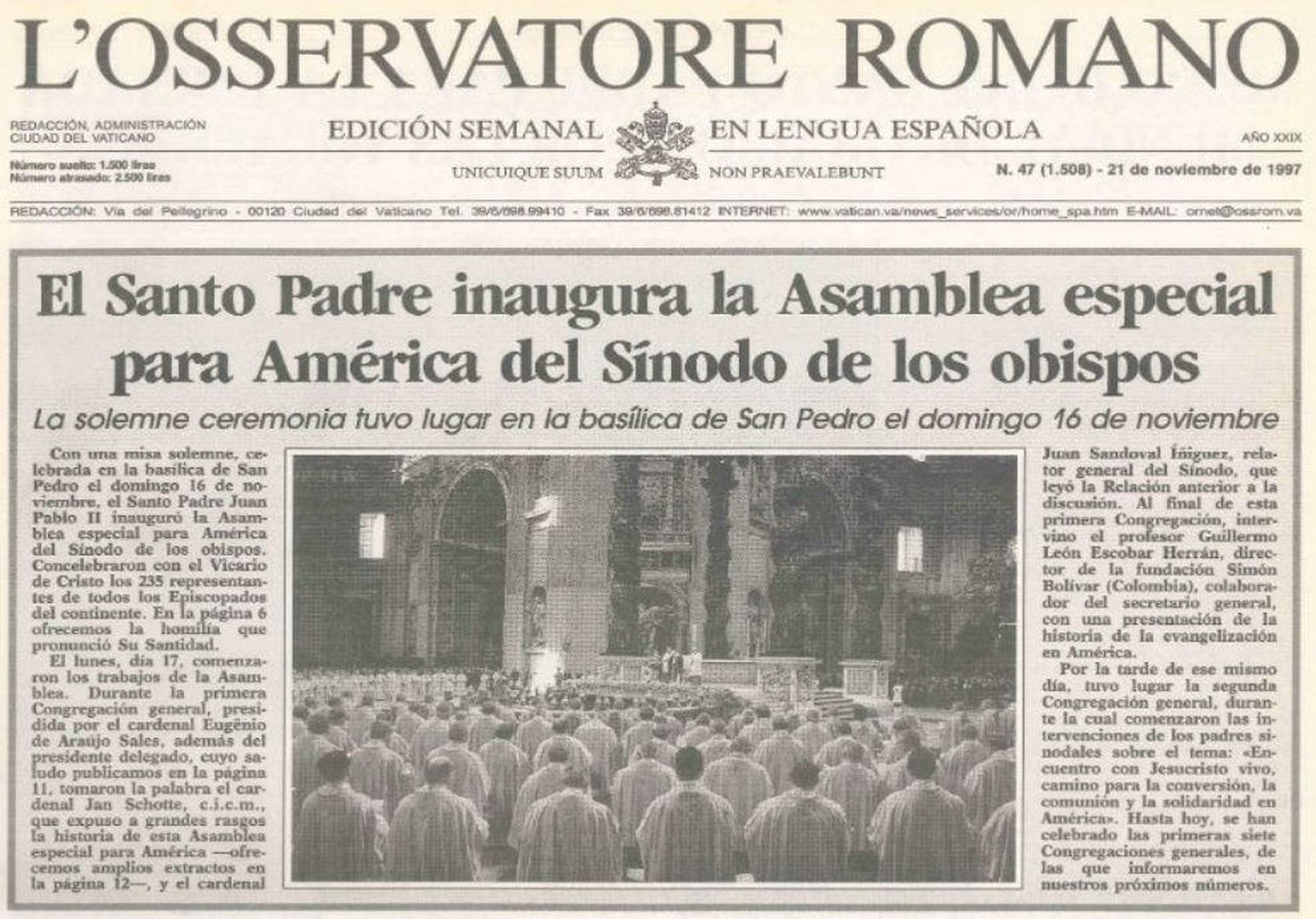 Sínodo para América