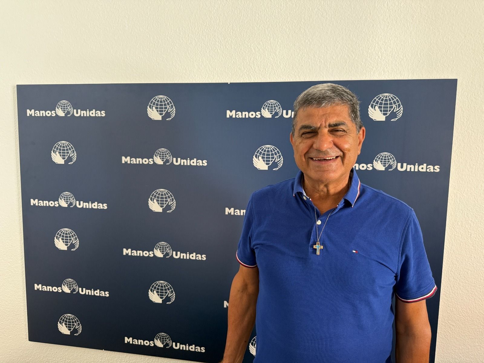 Georges Sabe, maristas azules de Alepo, en la sede de Manos Unidas