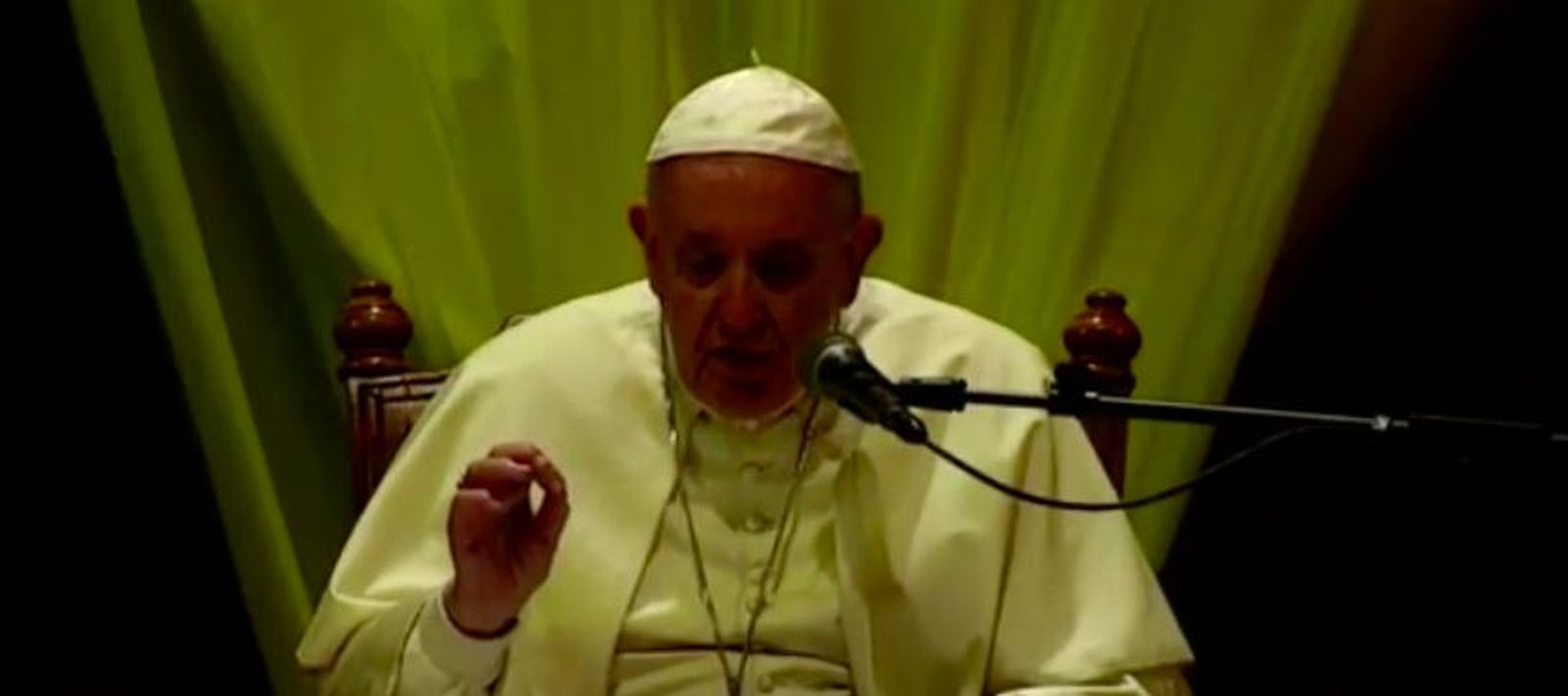 Un momento del discurso del Papa