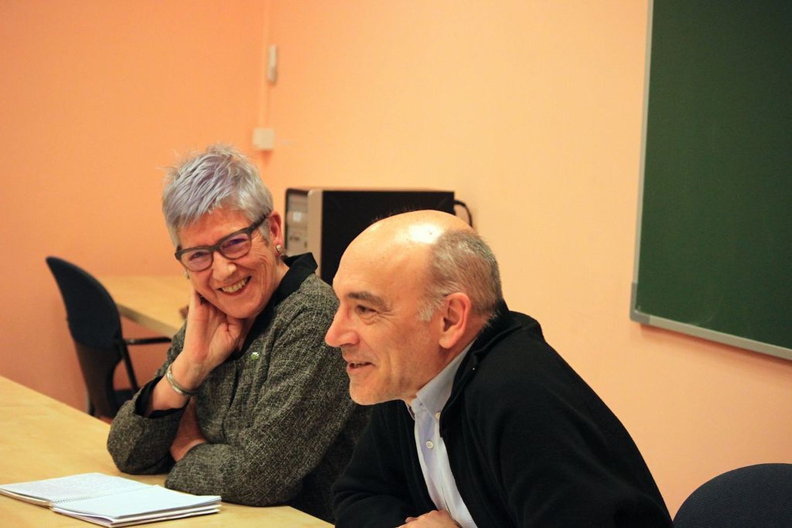 Maixabel Lasa junto a Galo Bilbao