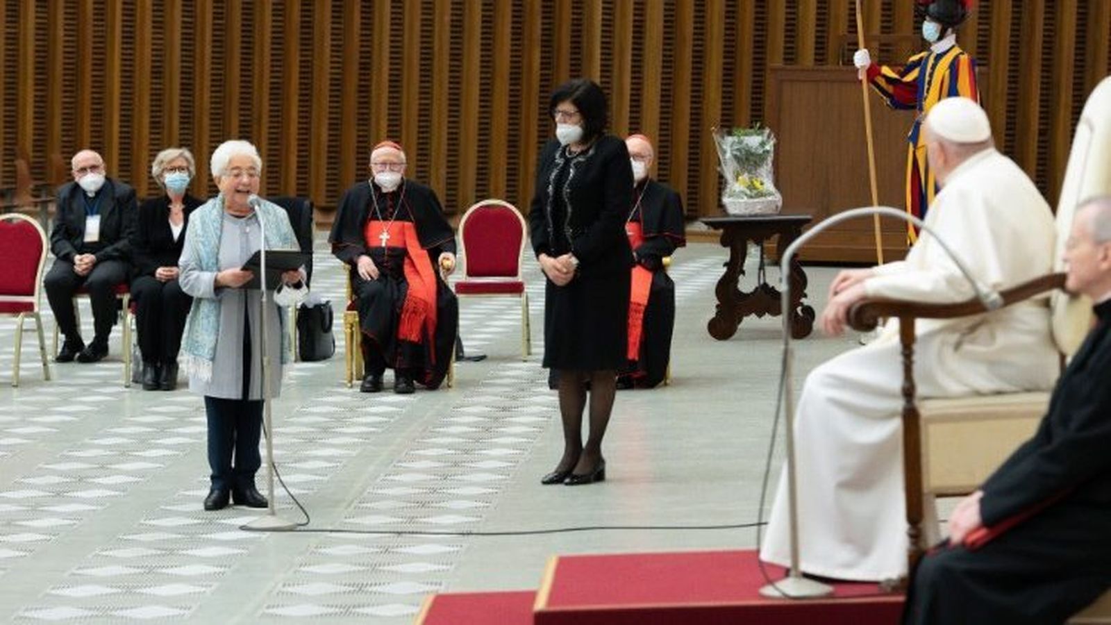 Margaret Karram y Maria Voce, con el Papa