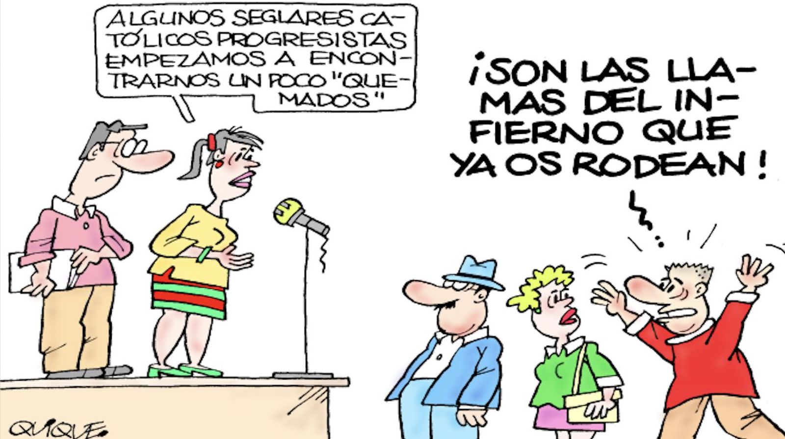 Católicos progresistas quemados