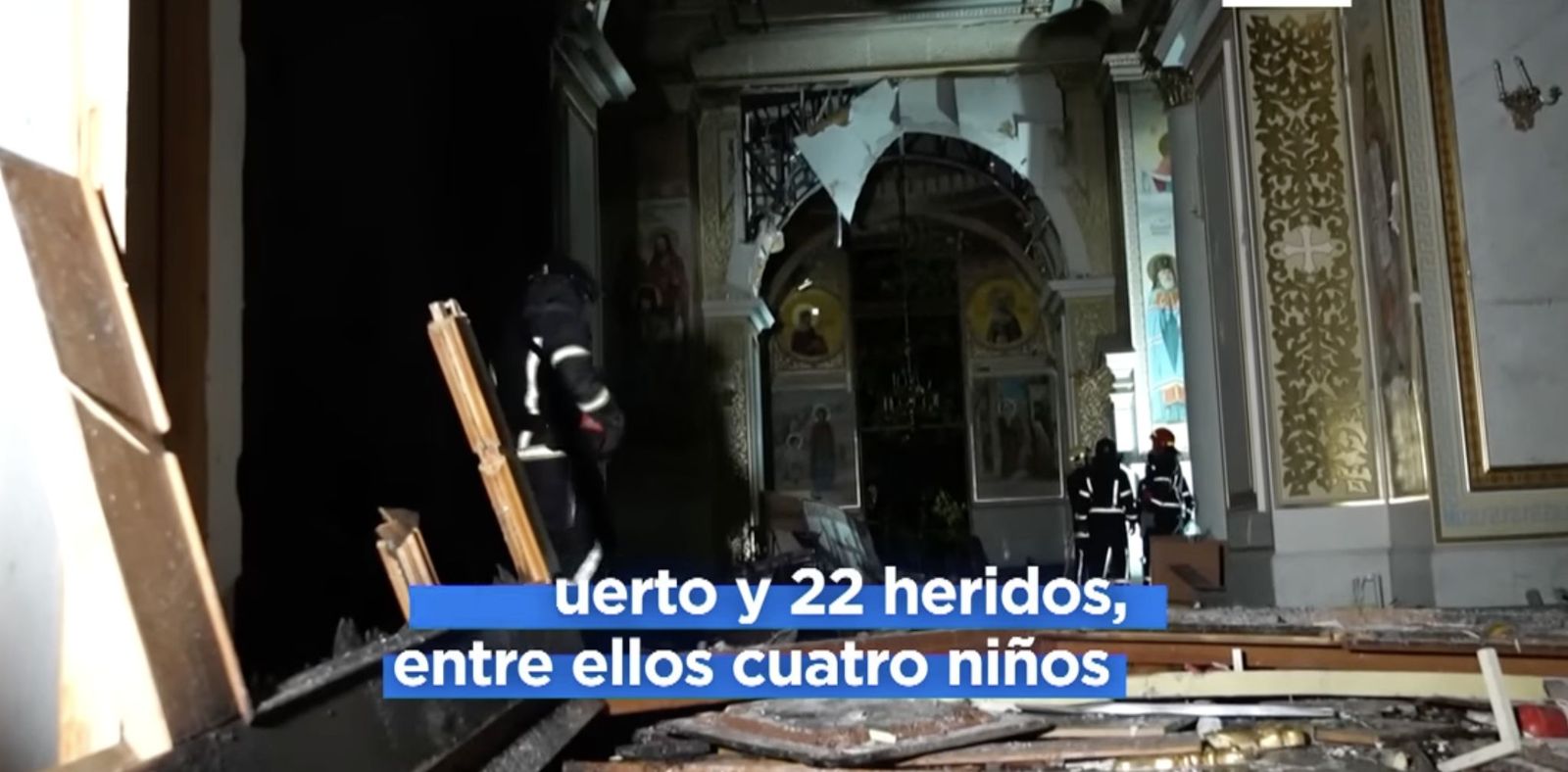 La destrucción en la catedral de Odesa