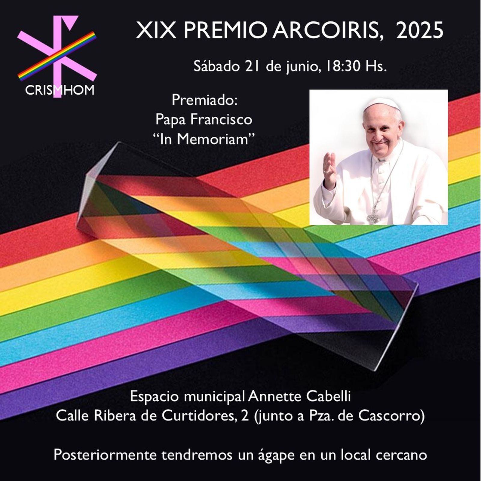 El Papa Francisco, premio Crismhom (in memoriam)