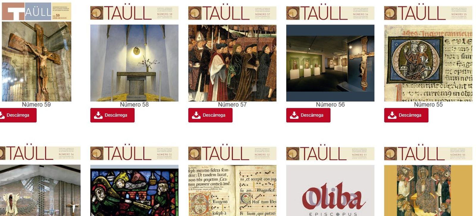 Ejemplares de la revista Taüll