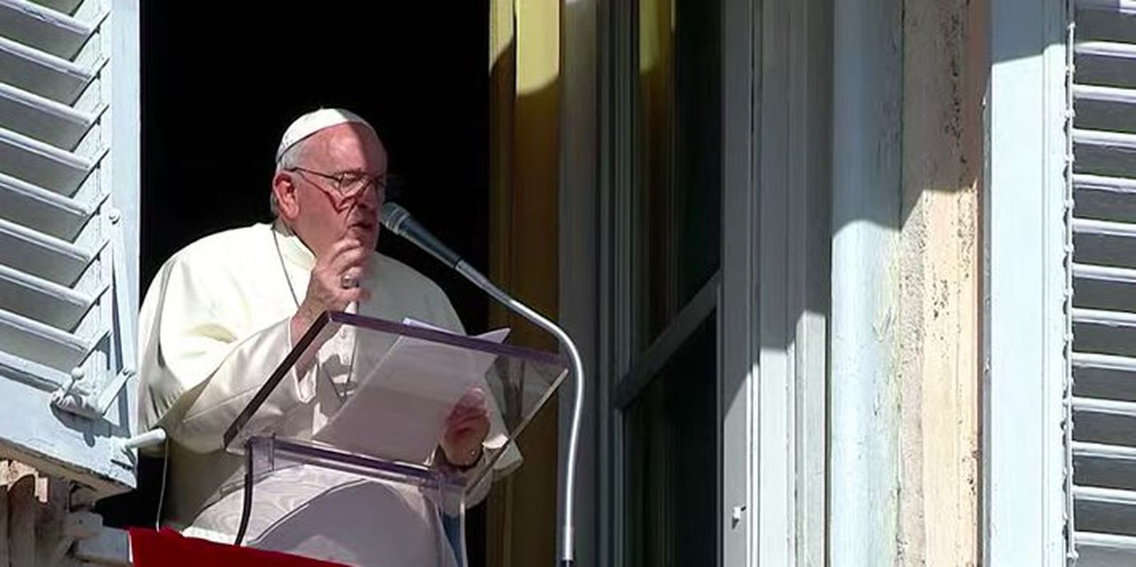 Francisco, durante el Angelus de hoy
