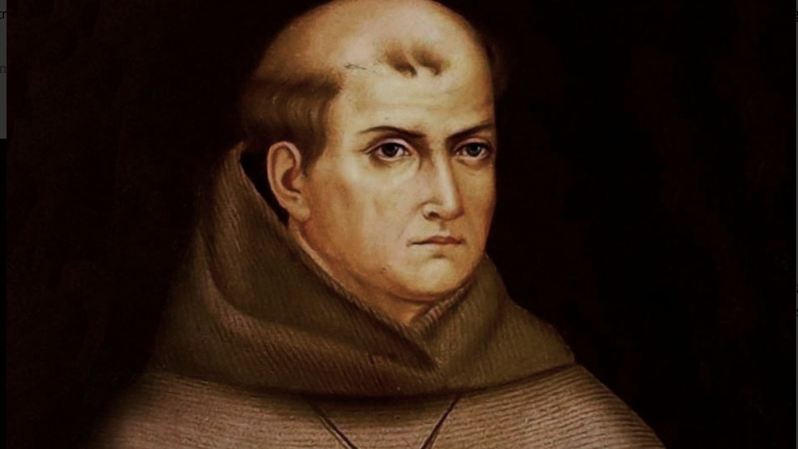 Retrato de San Junípero Serra en la Misión de San Carlos Borromeo en Carmel