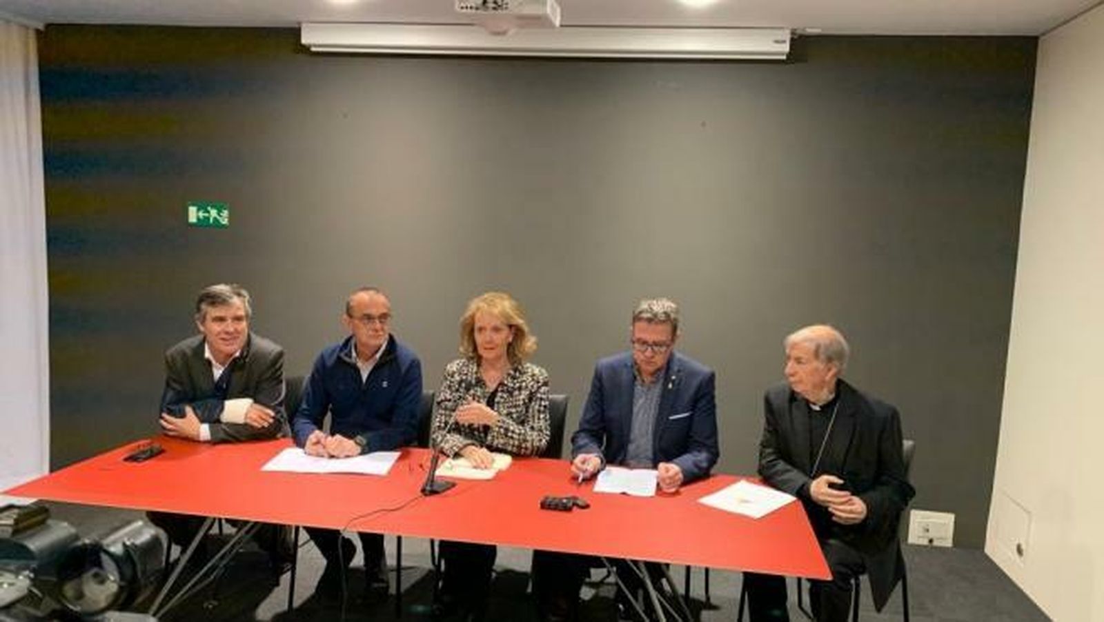 El obispo y responsables de la Generalitat y el Museu de Lleida, en rueda de prensa