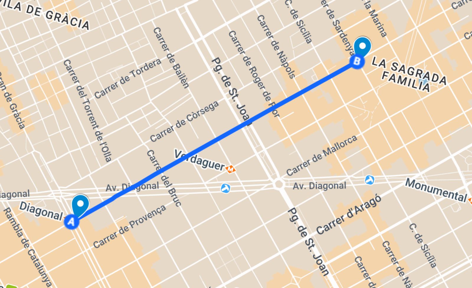 Mapa del recorrido que realizará el Papa en Barcelona este miércoles, 10 de junio