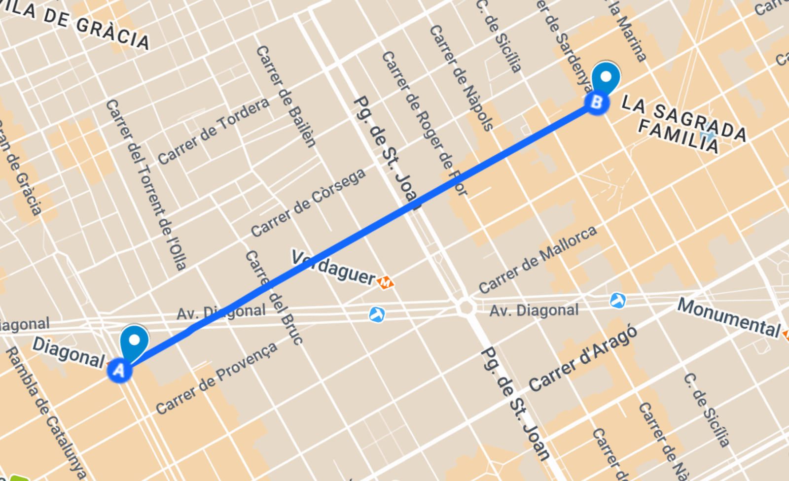 Mapa del recorrido que realizará el Papa en Barcelona este miércoles, 10 de junio