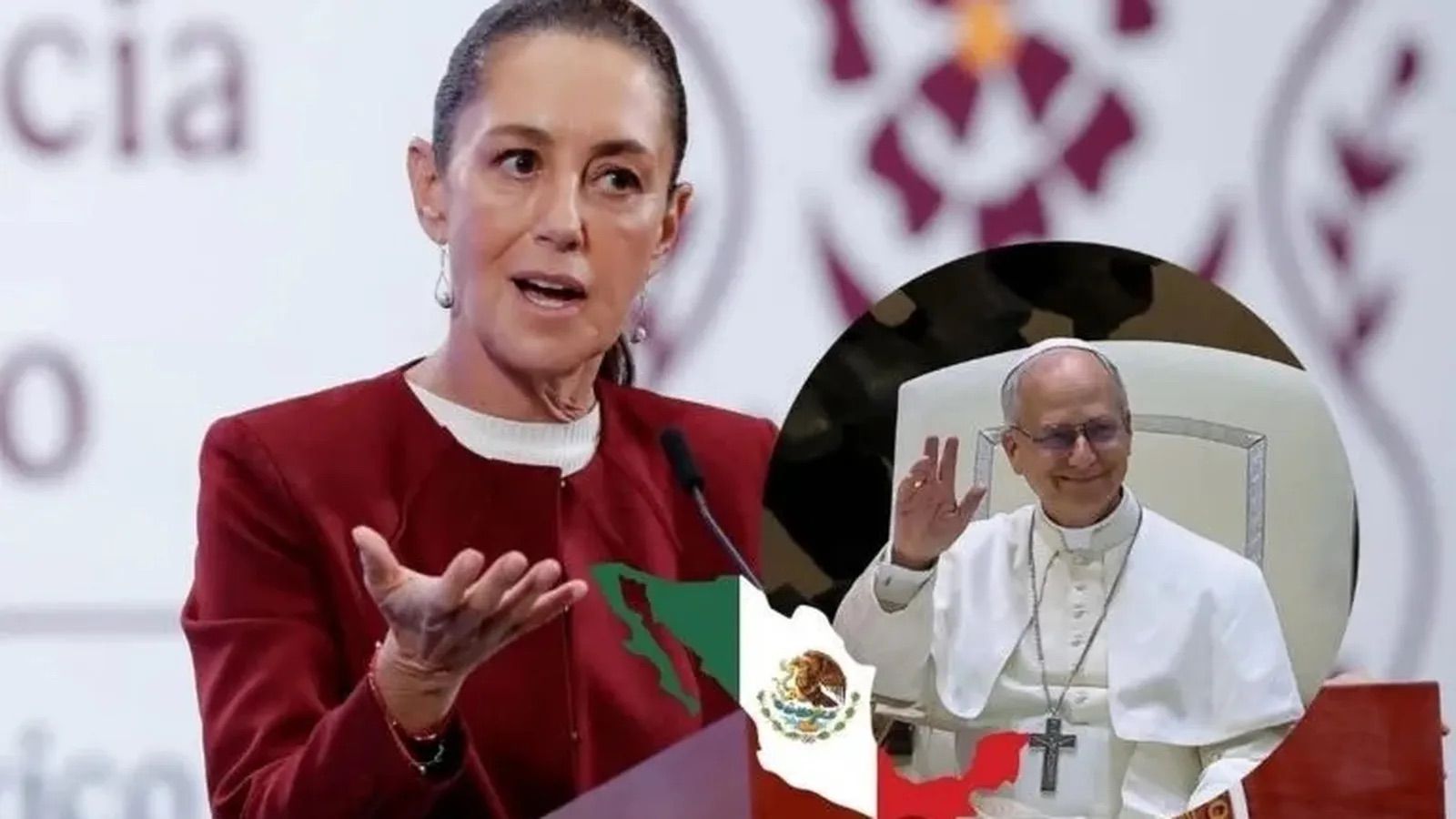 Claudia Sheinbaum y León XIV