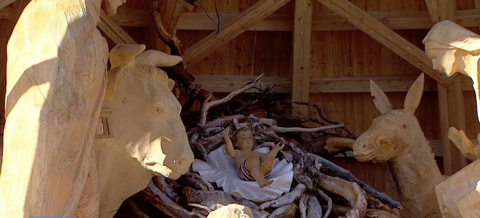 El niño Jesús, ya en el pesebre de la plaza de San Pedro