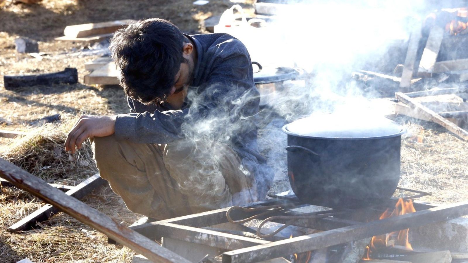 Campamento de Lipa en Bihac, Bosnia y Herzegovina, 18 de febrero de 2021. Campamento de Lipa en Bihac, Bosnia y Herzegovina,