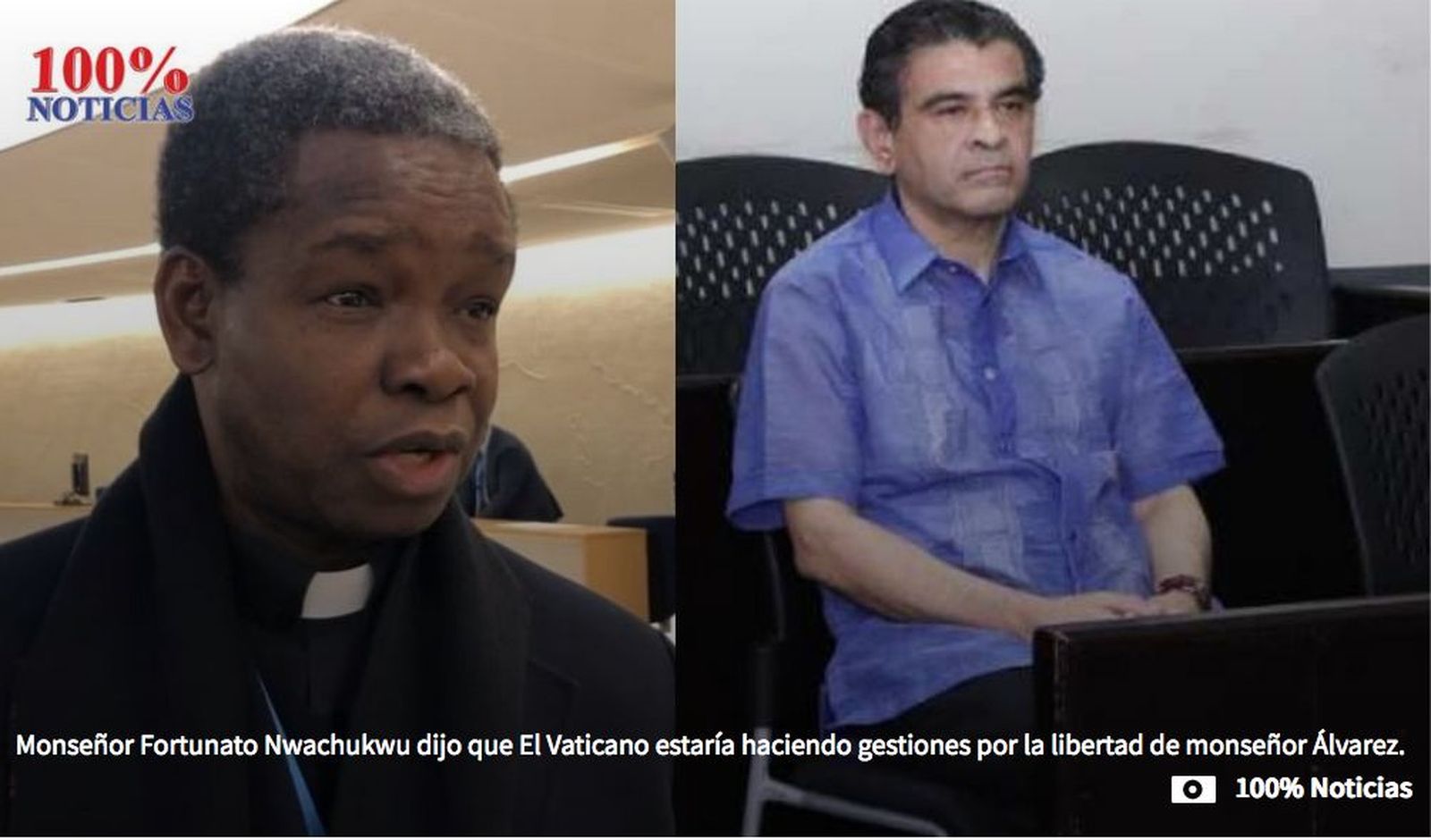 Monseñor Fortunato Nwachukw (izda.)y monseñor Rolando Álvarez (dcha.)