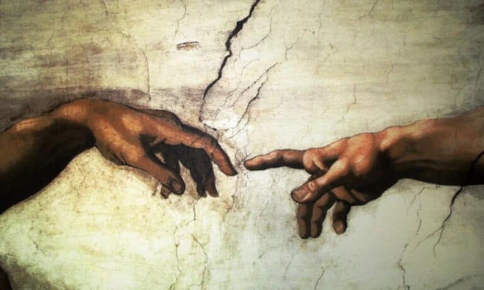 Detalle de la La creación de Adán. Miguel Ángel. Capilla Sixtina