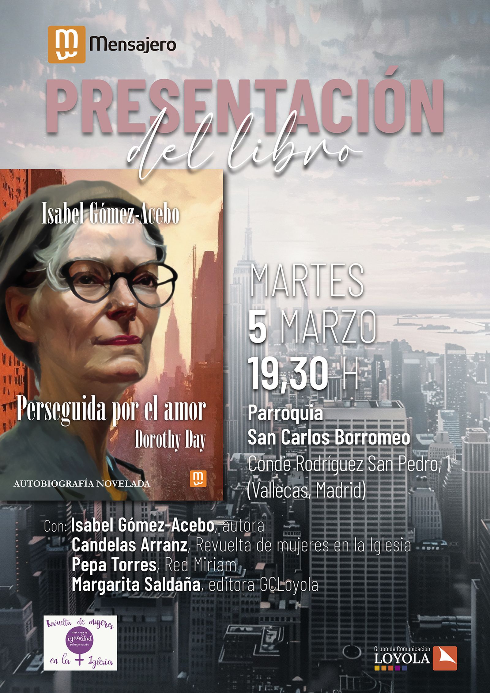 Isabel Gómez Acebo presenta la 'autobiografía novelada' de Dorothy Day