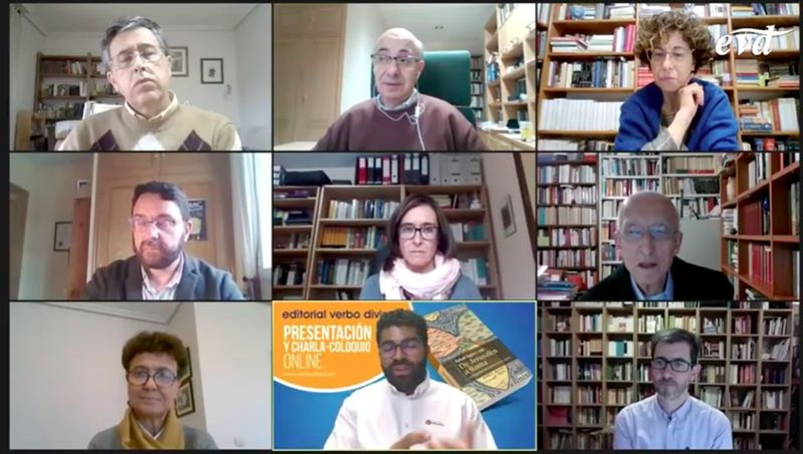 Un momento de la presentación on line del libro de Verbo Divino
