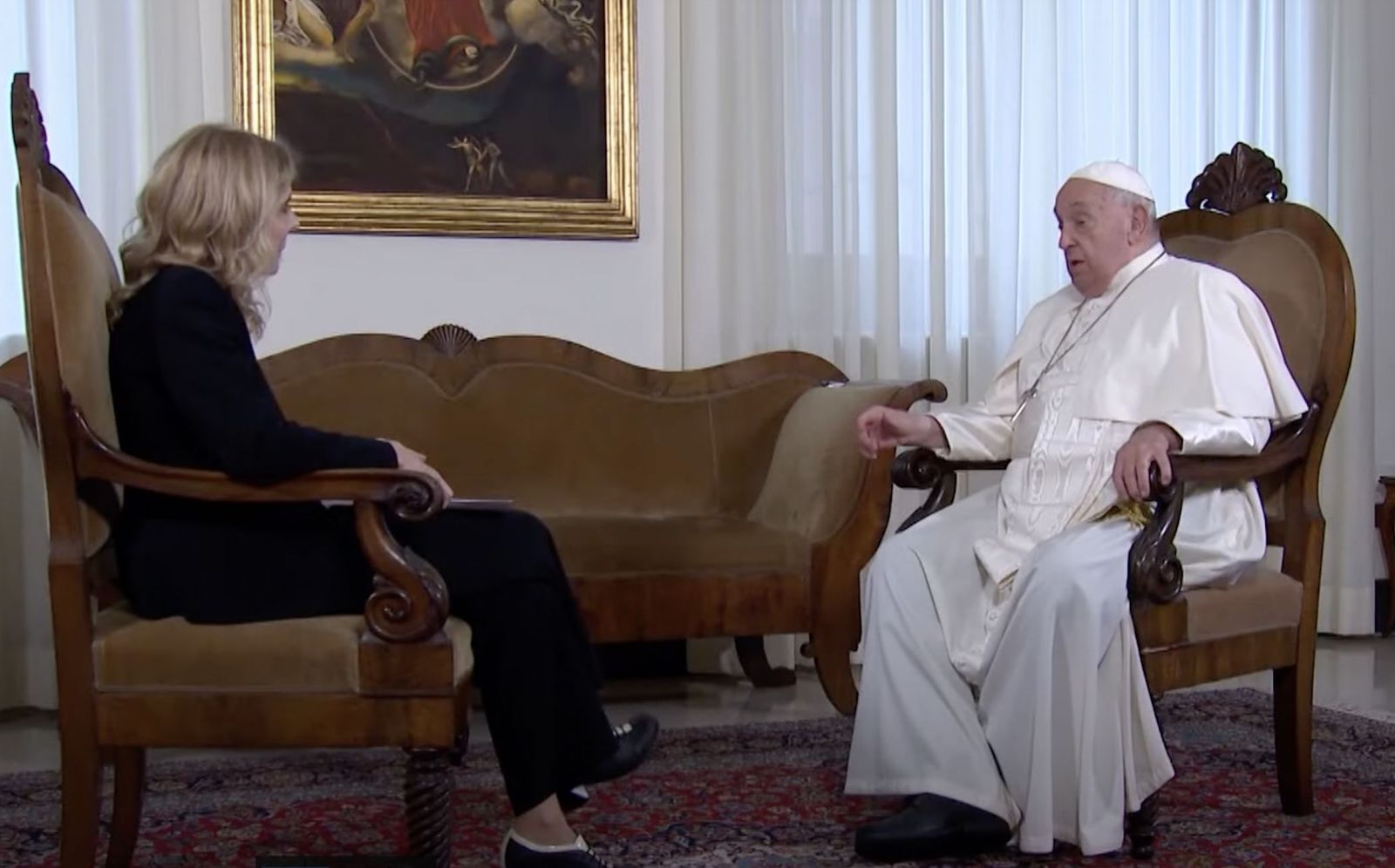 Un momento de la entrevista con el canal argentino