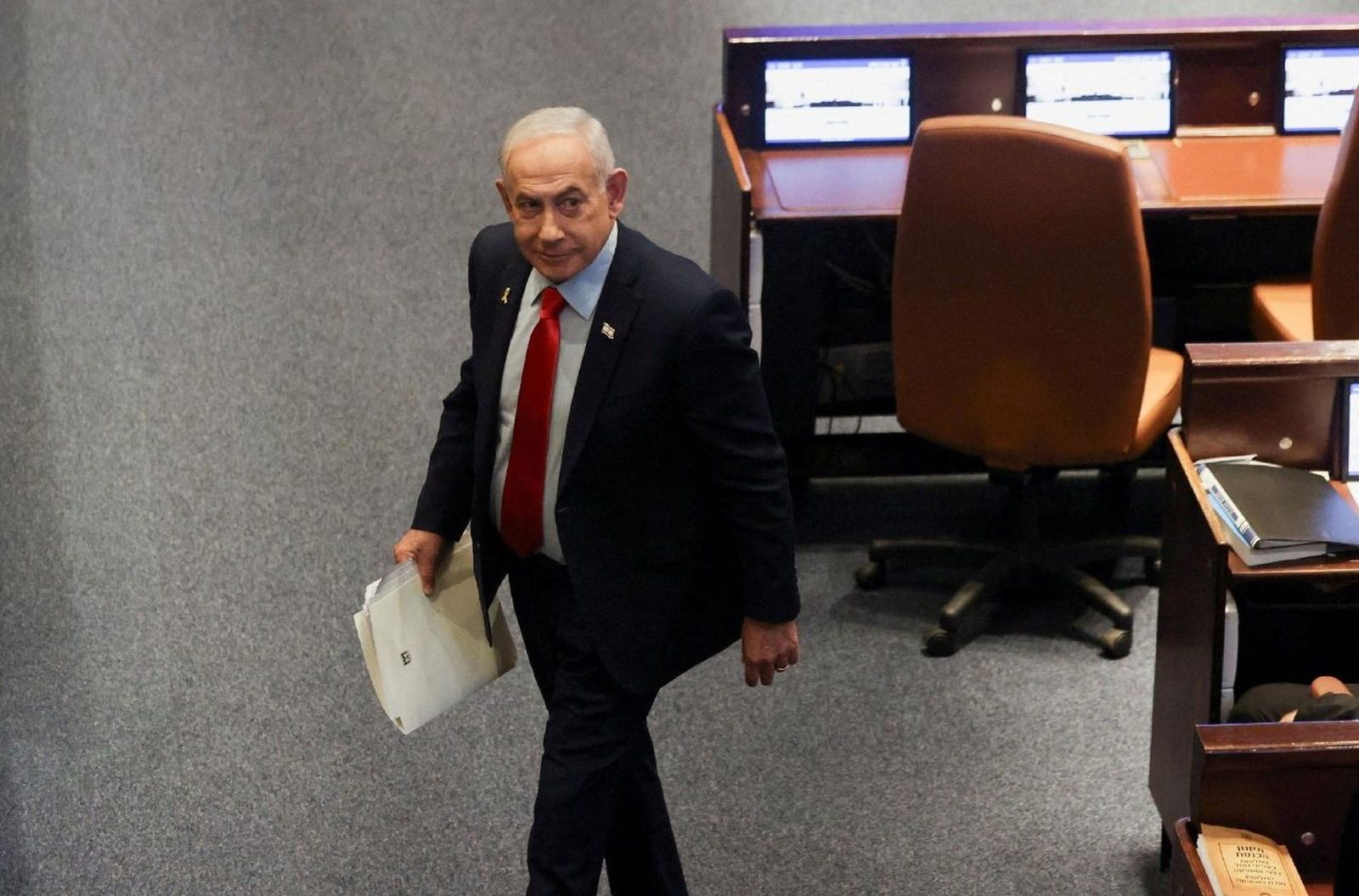 El primer ministro israelí, Benjamin Netanyahu, durante la votación en la Knesset.
