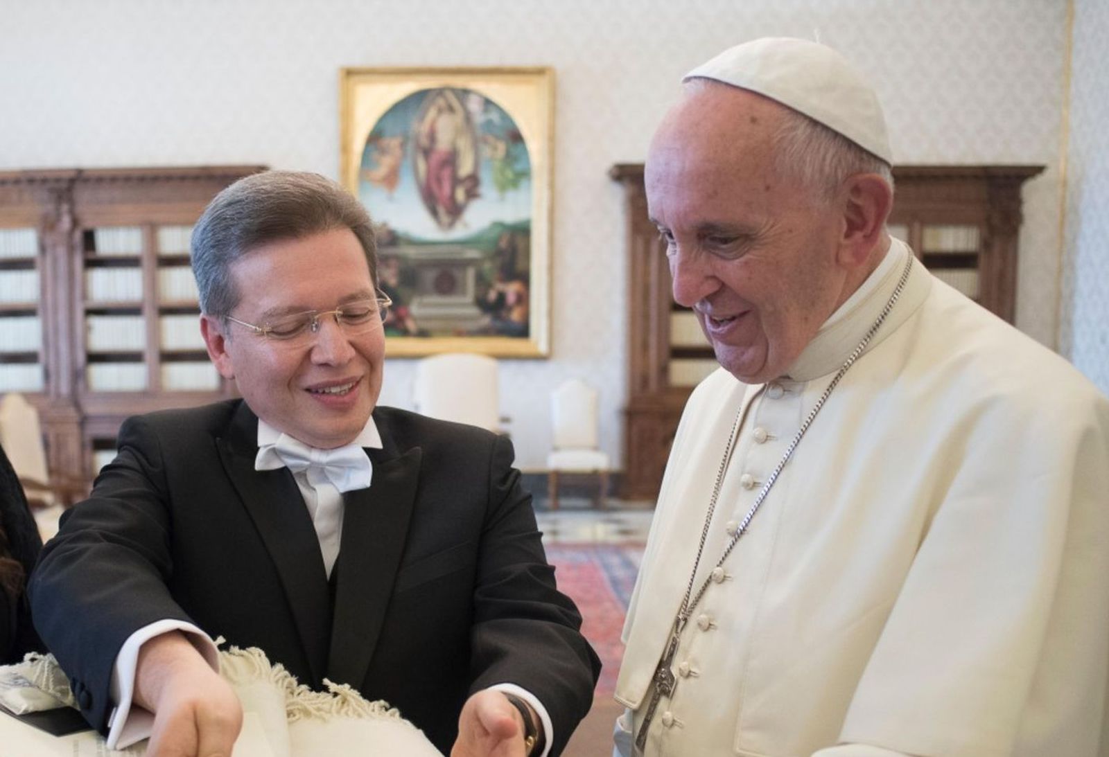 Julio César Caballero con el Papa
