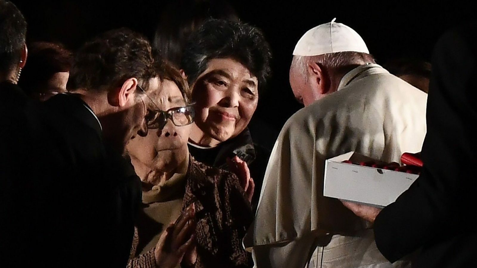 El Papa con víctimas de Hiroshima -