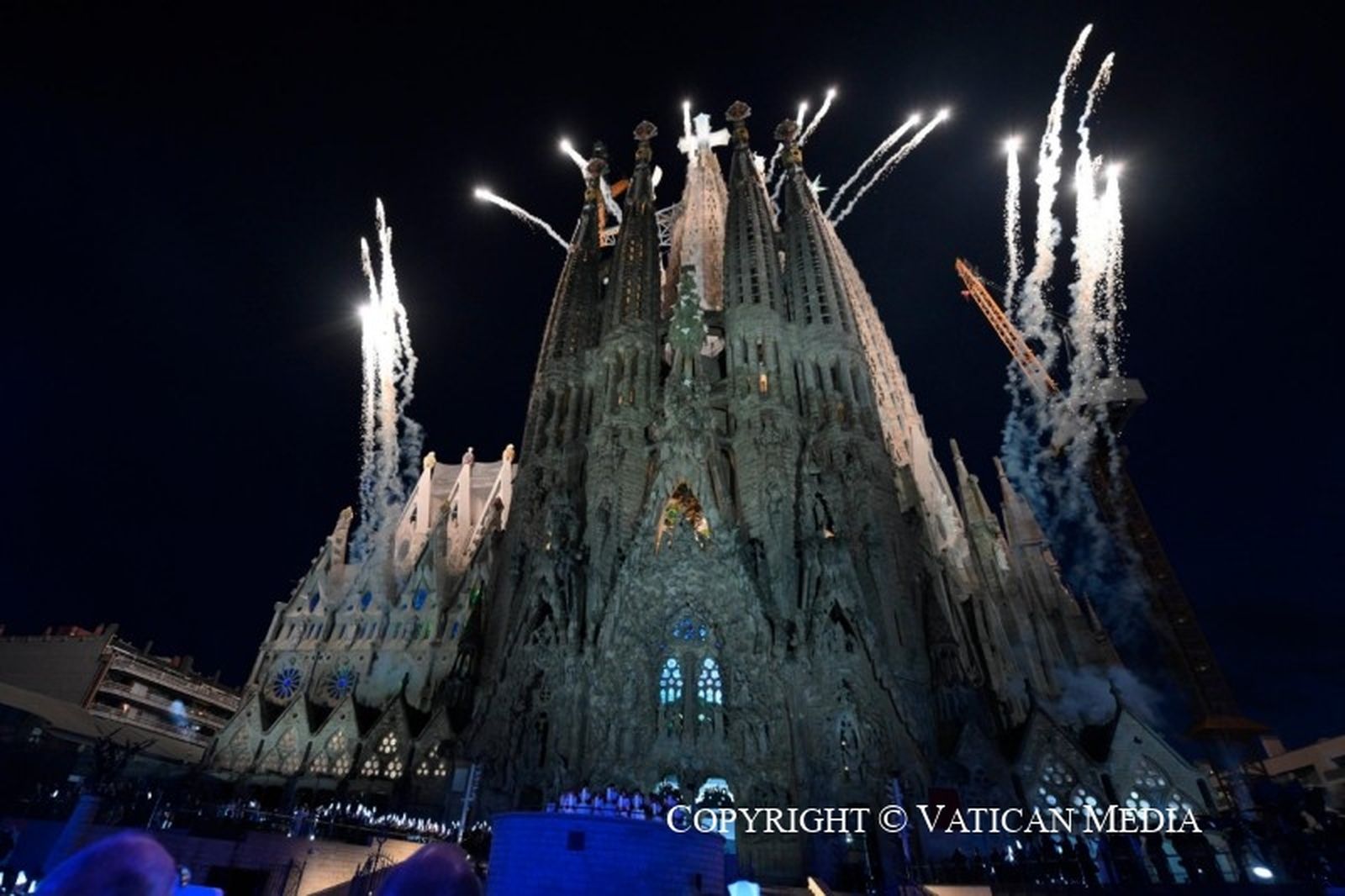 Fuegos artificiales en la Sagrada Familia