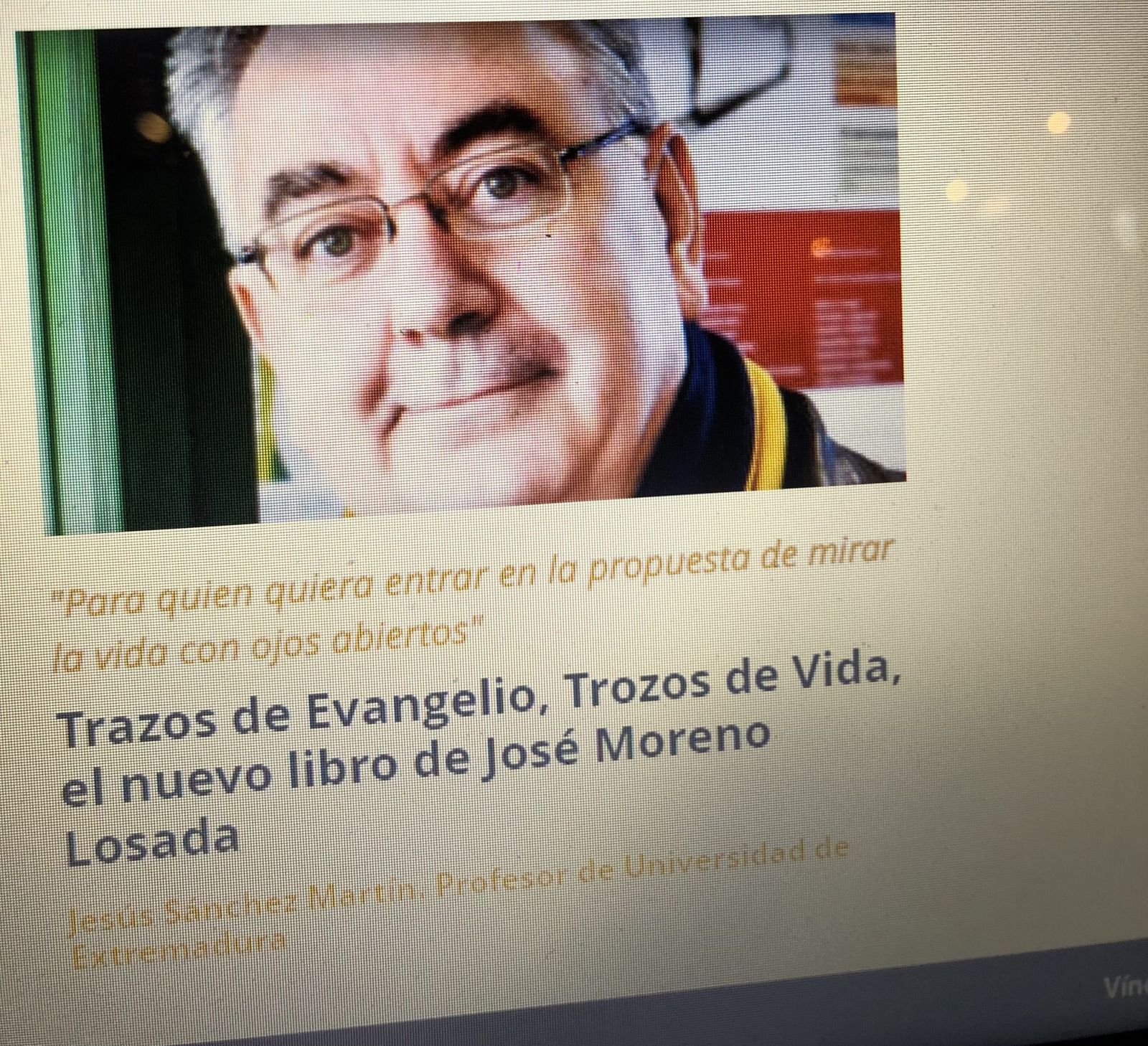 Un libro de evangelio y vida... yo sólo testigo
